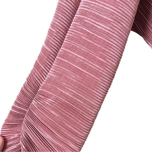 ASOS Plisse Surplice Faux Wrap Long Sleeve Midi Dress size 16 - Picture 3 of 5